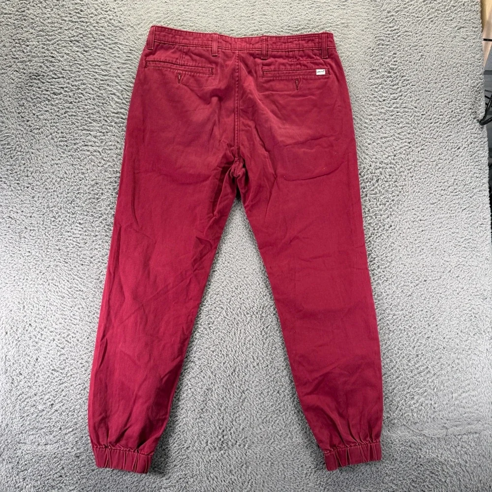 Levi's Pant Mens 36x30 Red Cotton Jogger Tapered Leg Streetwear Workwear Stretch